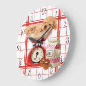 Cocker spanie und Retro-Skala Große Wanduhr (Winkel)