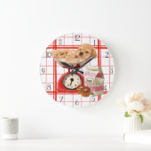 Cocker spanie und Retro-Skala Große Wanduhr (Zuhause)