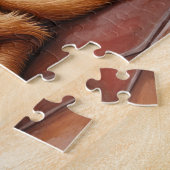 Cocker Spaniel am Kamin mit Weihnachtslichtern Puzzle (Seite)
