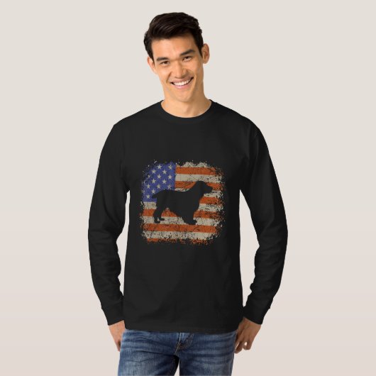 Cocker Spaniel American Flag USA Dog  Puppy US T-Shirt (Vorne ganz)