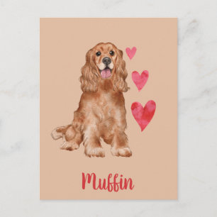 Cocker Spaniel Anpassbarer Pet-Name Postkarte