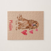Cocker Spaniel Anpassbarer Pet-Name Puzzle (Horizontal)