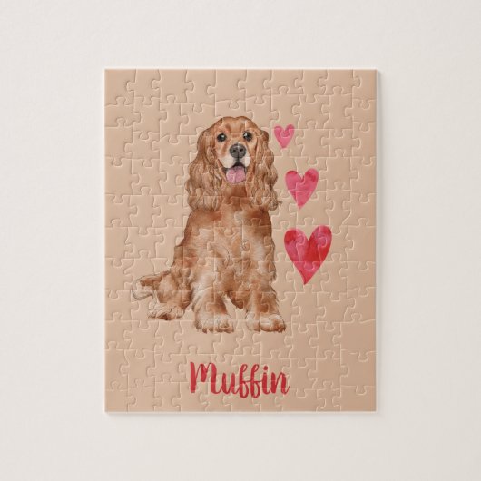 Cocker Spaniel Anpassbarer Pet-Name Puzzle (Vertikal)