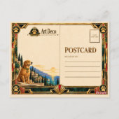 Cocker Spaniel, Art Deco Hund Postkarte (Rückseite)