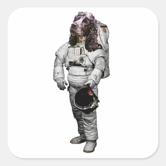 Cocker Spaniel Astronaut Aufkleber (Vorderseite)