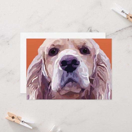 Cocker Spaniel Attitude Grußkarte Karte (Vorderseite/Rückseite Beispiel)