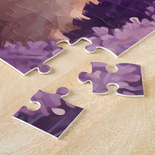 Cocker Spaniel auf dem Lavender-Feld Puzzle (Seite)