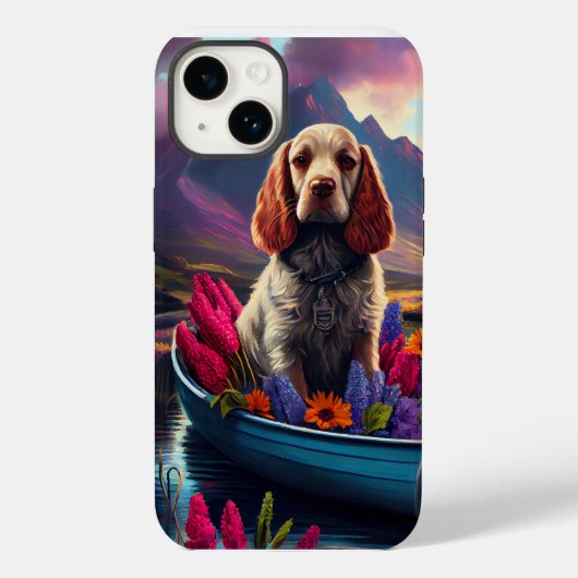 Cocker Spaniel auf einem Paddel: Ein landschaftlic Case-Mate iPhone Hülle (Rückseite)
