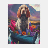 Cocker Spaniel auf einem Paddle: Ein Landschaftlic Fleecedecke (Vorderseite)