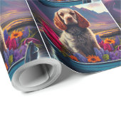 Cocker Spaniel auf einem Paddle: Ein Landschaftlic Geschenkpapier (Rolleneckpunkt)