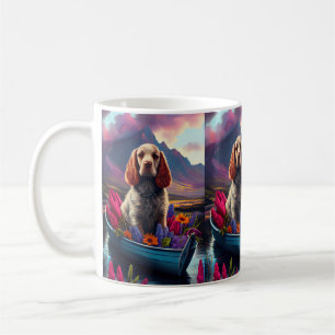 Cocker Spaniel auf einem Paddle: Ein Landschaftlic Kaffeetasse