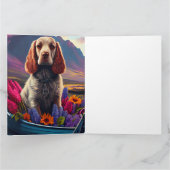 Cocker Spaniel auf einem Paddle: Ein Landschaftlic Karte (Innenseite)