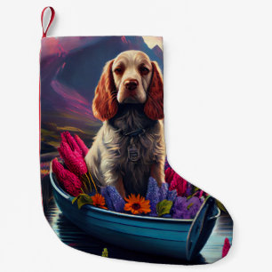Cocker Spaniel auf einem Paddle: Ein Landschaftlic Kleiner Weihnachtsstrumpf