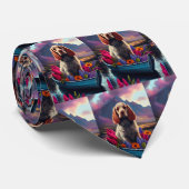 Cocker Spaniel auf einem Paddle: Ein Landschaftlic Krawatte (Gerollt)