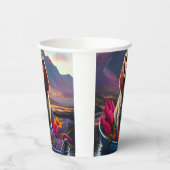 Cocker Spaniel auf einem Paddle: Ein Landschaftlic Pappbecher (Links)