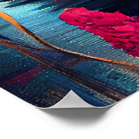 Cocker Spaniel auf einem Paddle: Ein Landschaftlic Poster (Ecke)