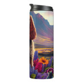 Cocker Spaniel auf einem Paddle: Ein Landschaftlic Thermosbecher (Nach rechts gedreht)