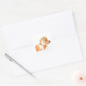Cocker Spaniel Aufkleber, Hundekunst Quadratischer Aufkleber (Umschlag)