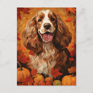 Cocker Spaniel Autumn Erntedank Postkarte