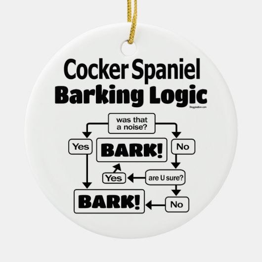 Cocker Spaniel Barking Logic Keramik Ornament (Vorne)