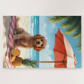 Cocker Spaniel Beach Relax Scene Puzzle (Horizontal)