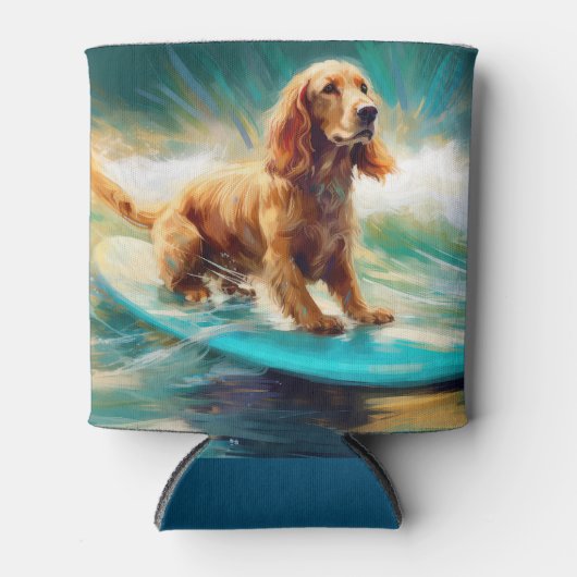 Cocker Spaniel Beach Surfmalerei Dosenkühler (Vorderseite)