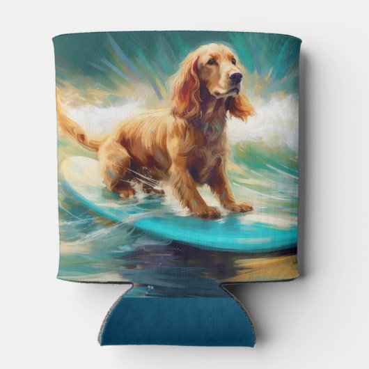 Cocker Spaniel Beach Surfmalerei Dosenkühler (Rückseite)