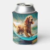 Cocker Spaniel Beach Surfmalerei Dosenkühler (Kanne Rückseite)