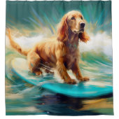 Cocker Spaniel Beach Surfmalerei Duschvorhang (Vorderseite)