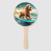 Cocker Spaniel Beach Surfmalerei Fächer (Rückseite)