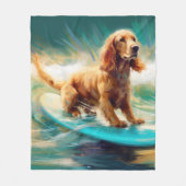 Cocker Spaniel Beach Surfmalerei Fleecedecke (Vorderseite)