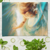 Cocker Spaniel Beach Surfmalerei Geschirrtuch (Gefaltet)