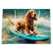 Cocker Spaniel Beach Surfmalerei Große Geschenktüte (Vorderseite)