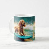 Cocker Spaniel Beach Surfmalerei Kaffeetasse (Vorderseite Links)