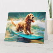 Cocker Spaniel Beach Surfmalerei Karte (Vorderseite)