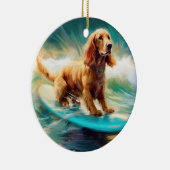 Cocker Spaniel Beach Surfmalerei Keramik Ornament (Rechts)