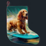 Cocker Spaniel Beach Surfmalerei Kleiner Weihnachtsstrumpf<br><div class="desc">Tauchen Sie ein in die spielerische Welt des Kaninchen-Abenteuers mit diesem faszinierenden Bild. Ein gepflegter Hund geht zu den Wellen und reitet geschickt auf einem sonnengeküssten Strand. Das lebendige Kunstwerk vereint wunderbar das Wesentliche der Erregung am Strand, während der Hund furchtlos auf den Wellen reitet und den Geist von Spaß...</div>