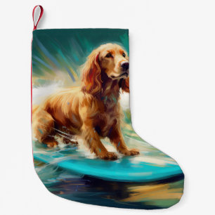 Cocker Spaniel Beach Surfmalerei Kleiner Weihnachtsstrumpf
