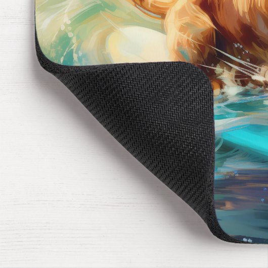 Cocker Spaniel Beach Surfmalerei Mousepad (Ecke)