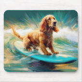 Cocker Spaniel Beach Surfmalerei Mousepad (Vorne)