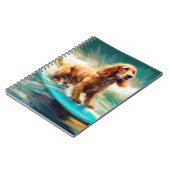 Cocker Spaniel Beach Surfmalerei Notizblock (Linke Seite)