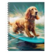 Cocker Spaniel Beach Surfmalerei Notizblock (Vorderseite)