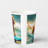 Cocker Spaniel Beach Surfmalerei Pappbecher (Links)