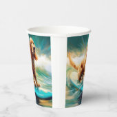 Cocker Spaniel Beach Surfmalerei Pappbecher (Rechts)