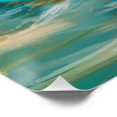 Cocker Spaniel Beach Surfmalerei Poster (Ecke)