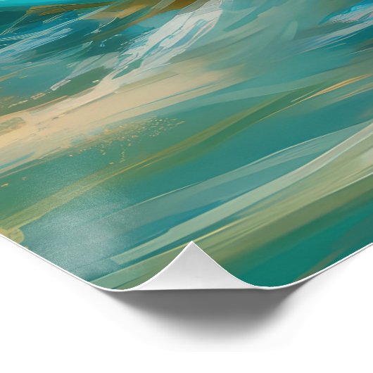 Cocker Spaniel Beach Surfmalerei Poster (Ecke)