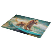 Cocker Spaniel Beach Surfmalerei Schneidebrett (Ecke)