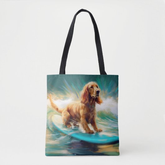 Cocker Spaniel Beach Surfmalerei Tasche (Vorderseite)