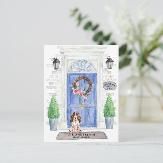 Cocker Spaniel-Bewegung Ankündigung Postkarte (Stehend Vorderseite)