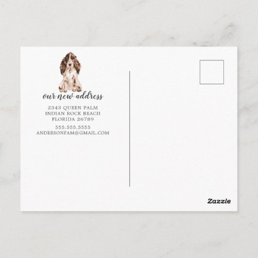 Cocker Spaniel-Bewegung Ankündigung Postkarte (Rückseite)